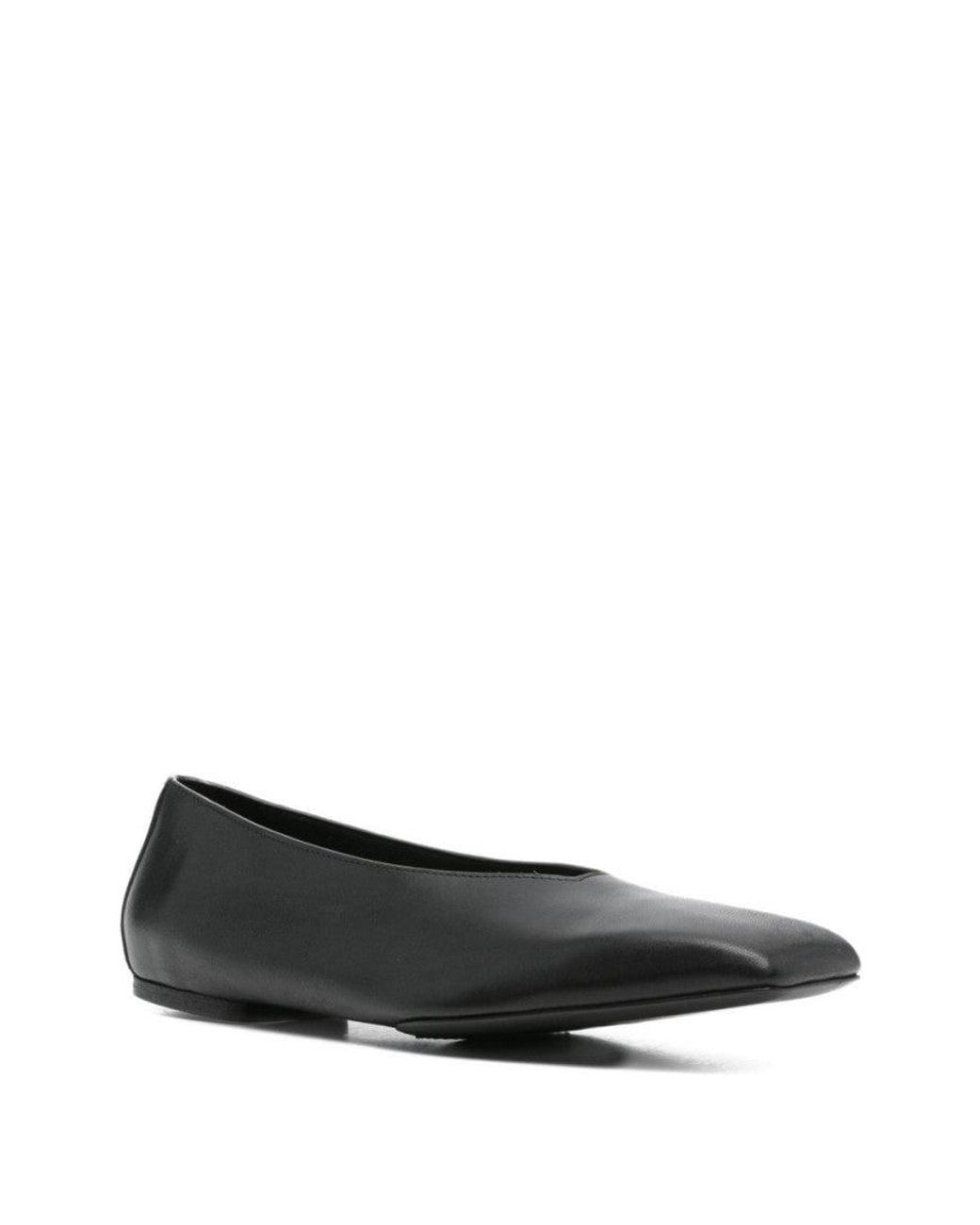 Rick Owens Gray Leather Ballet Flats