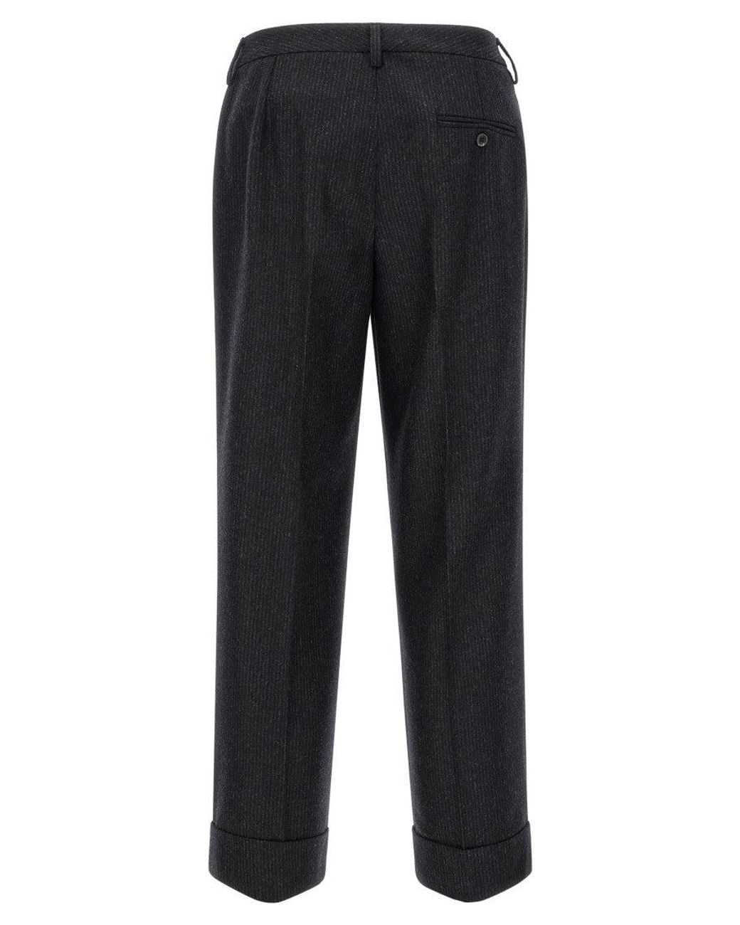 Alberto Biani Black Straight Flat Front Pants