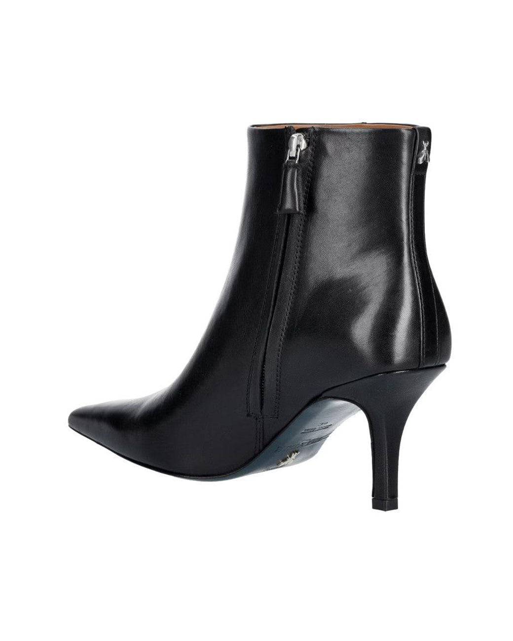 Patrizia Pepe Black Leather Stivaletto Boot