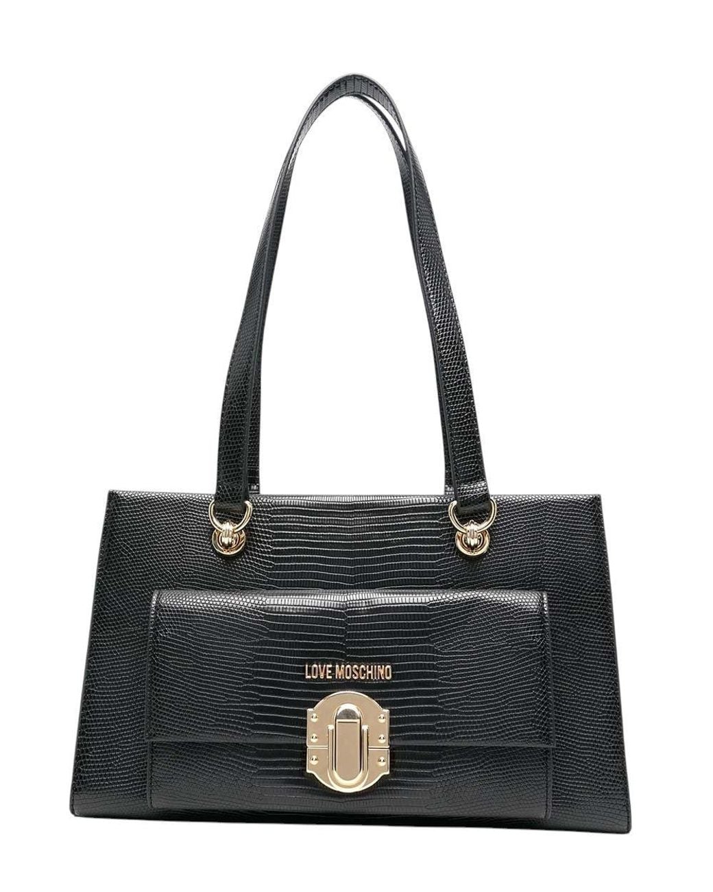 Love Moschino Black Logo Medium Tote