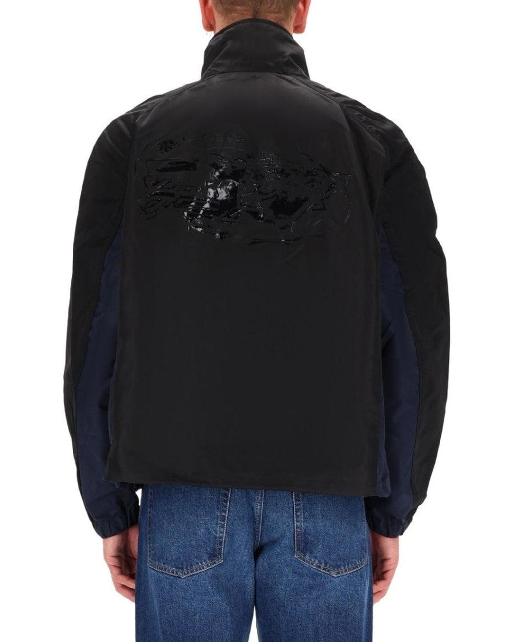 DIESEL Blue Color Block Jacket for men