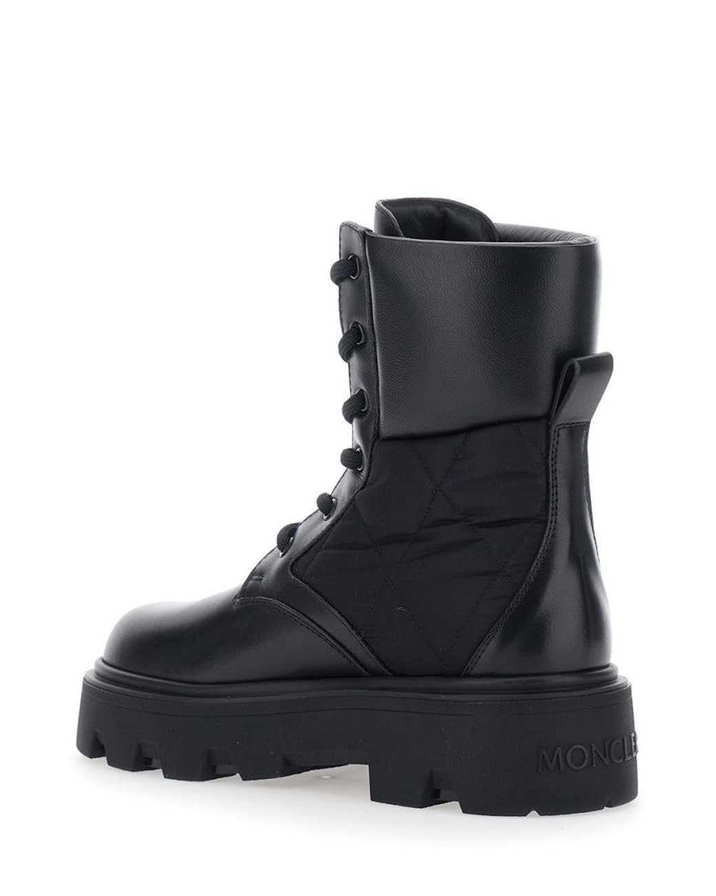 Moncler Black 'Aurea' Ankle Boots With Slip-On Design And Logo Lettering On The Side