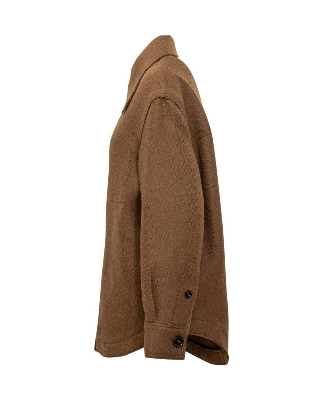 AMI Brown Solid Shirt Collar Blazer