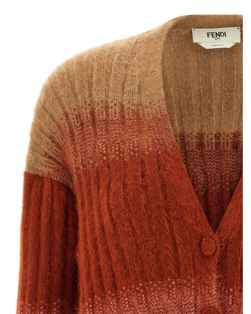 Fendi Red Vanise Knit Cardigan