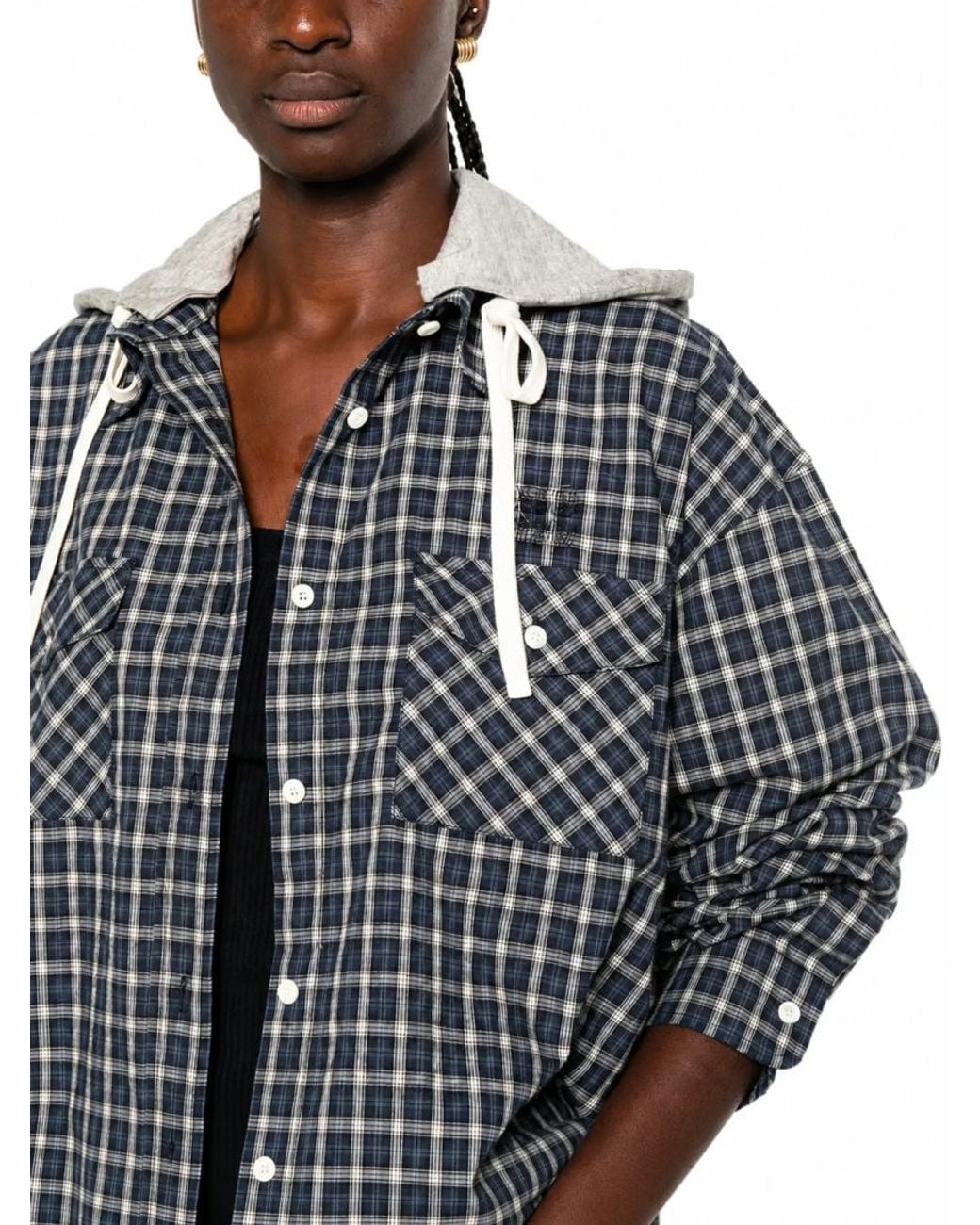 Miu Miu Blue Regular Checks Shirt