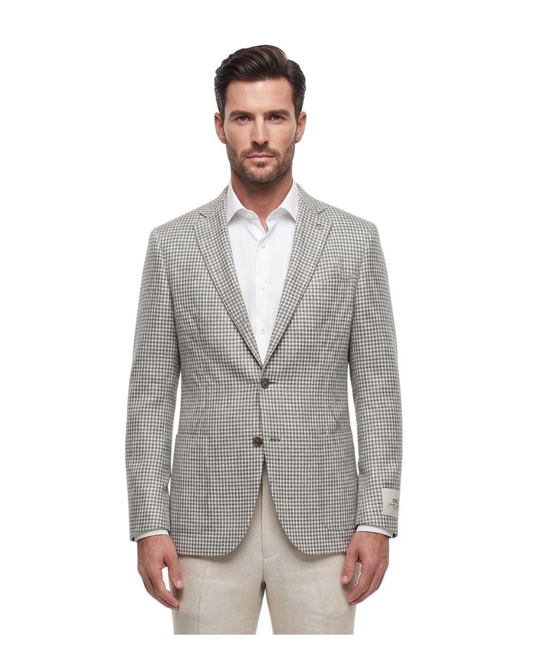 Corneliani Gray Notched Lapel Blazer for men