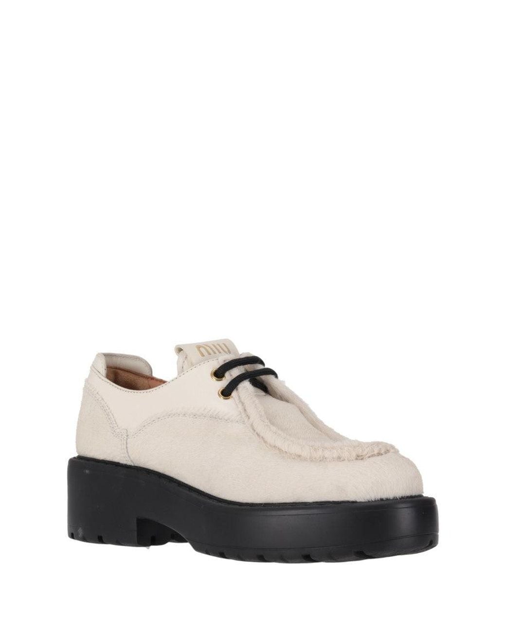 Miu Miu White Leather Dress Shoes