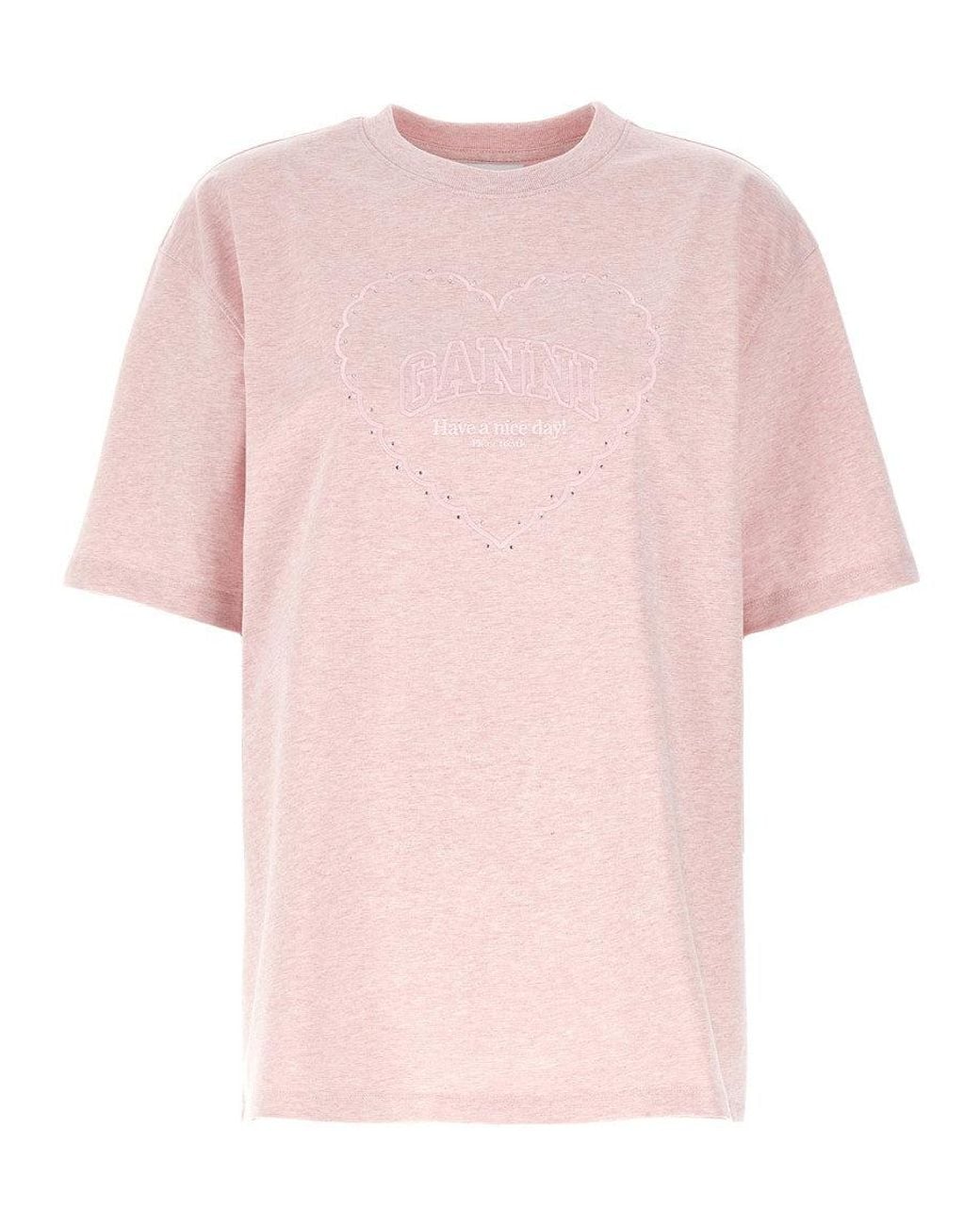 Ganni Pink Heart T-Shirt