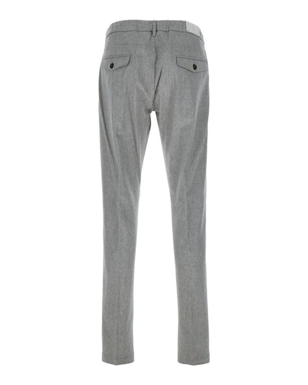 Eleventy Gray Pants With Elastic Drawstring Waist for men