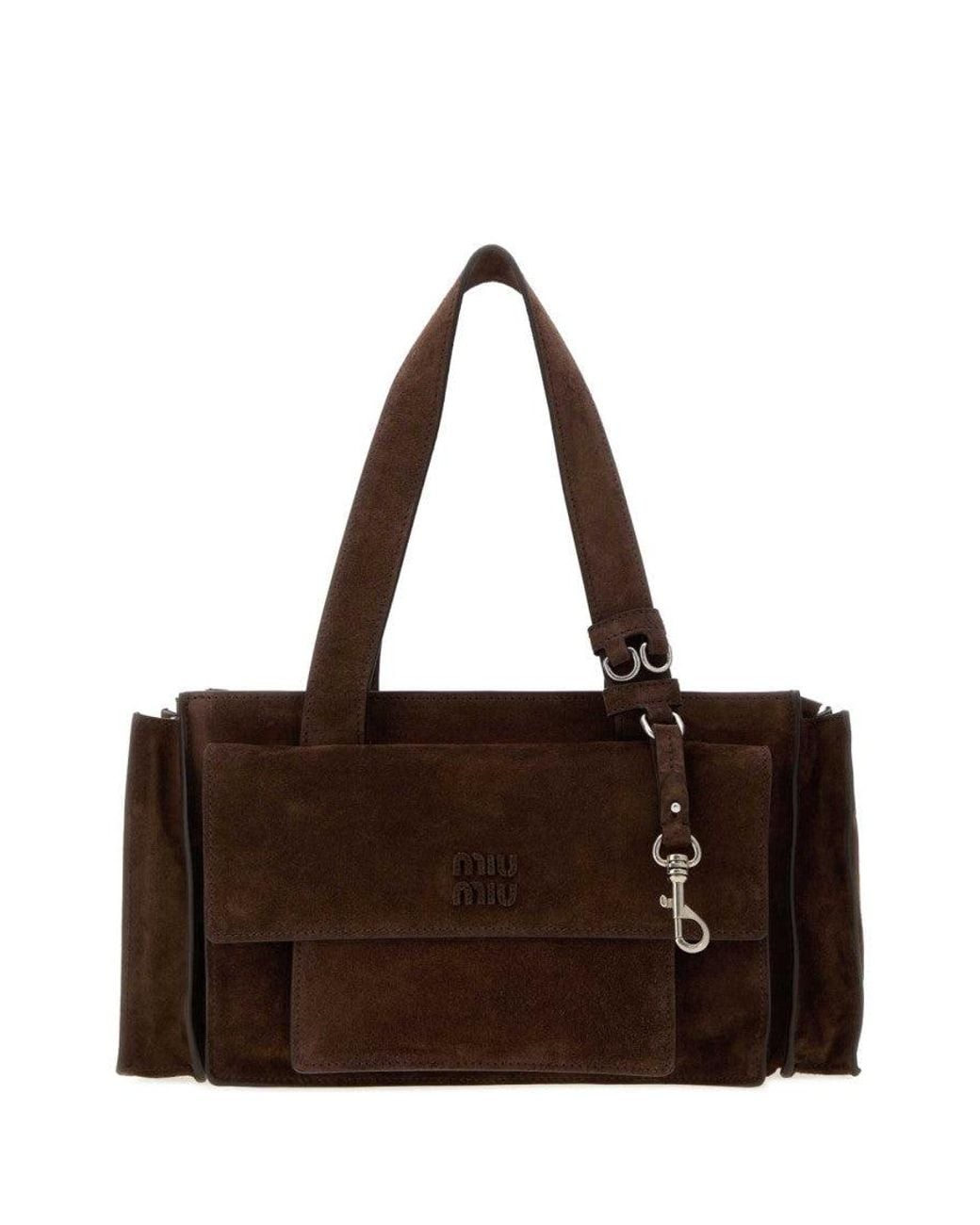 Miu Miu Brown Dark Utility Medium Shoulder Bag