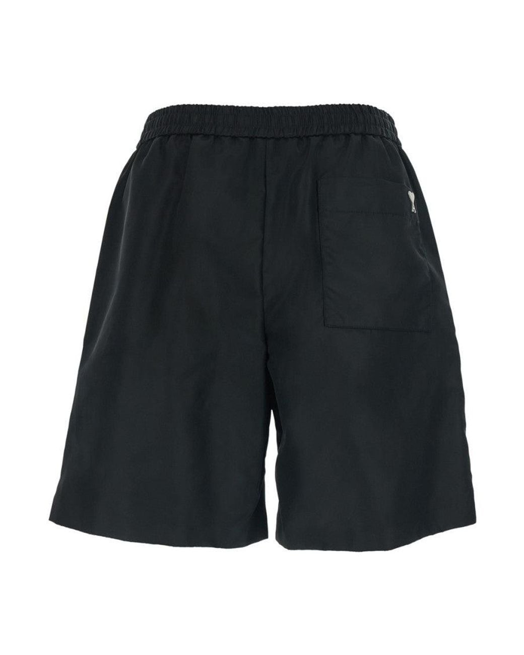 AMI Black Regular Solid Shorts for men
