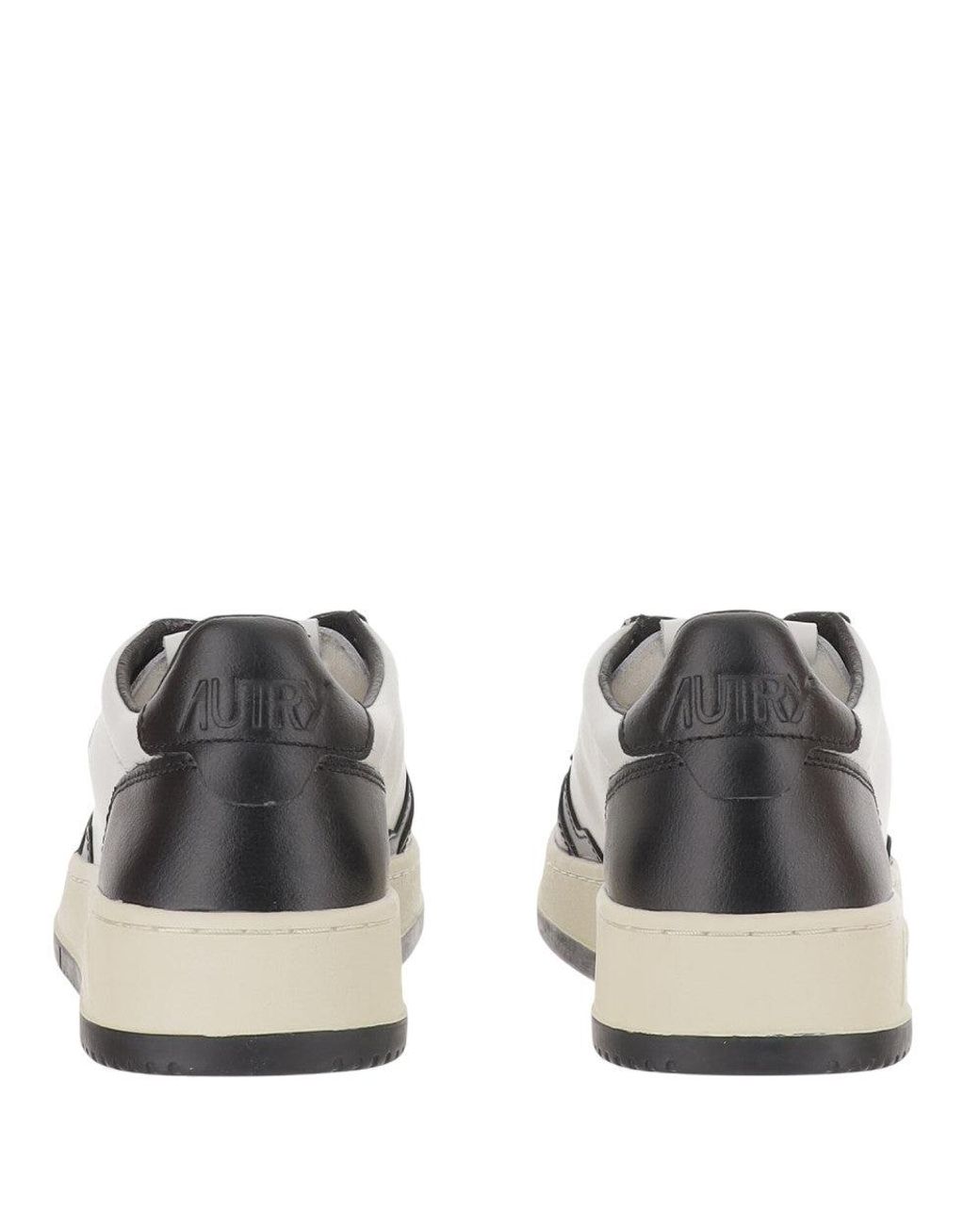 Autry Gray Low-Top Leather Sneakers With Panel Design And Logo Accents