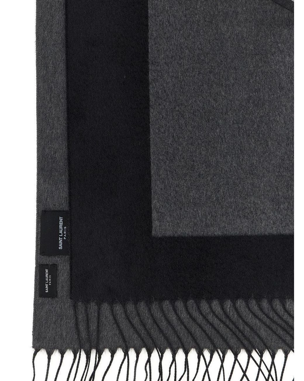 Saint Laurent Black Dark Logo Scarf for men