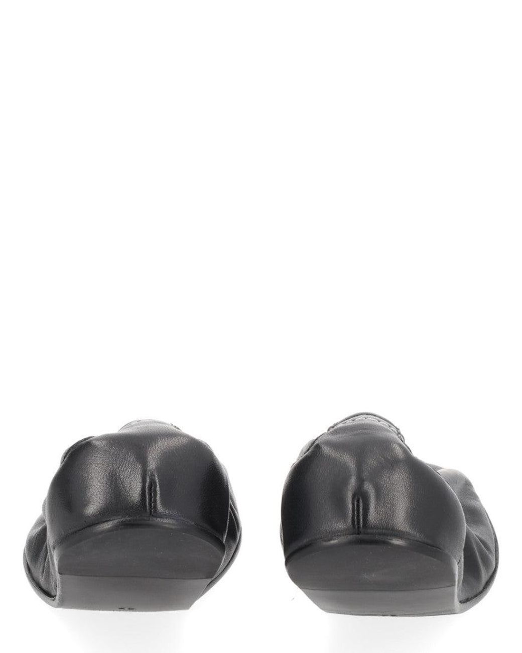 MM6 by Maison Margiela Black Leather Ballet Flats