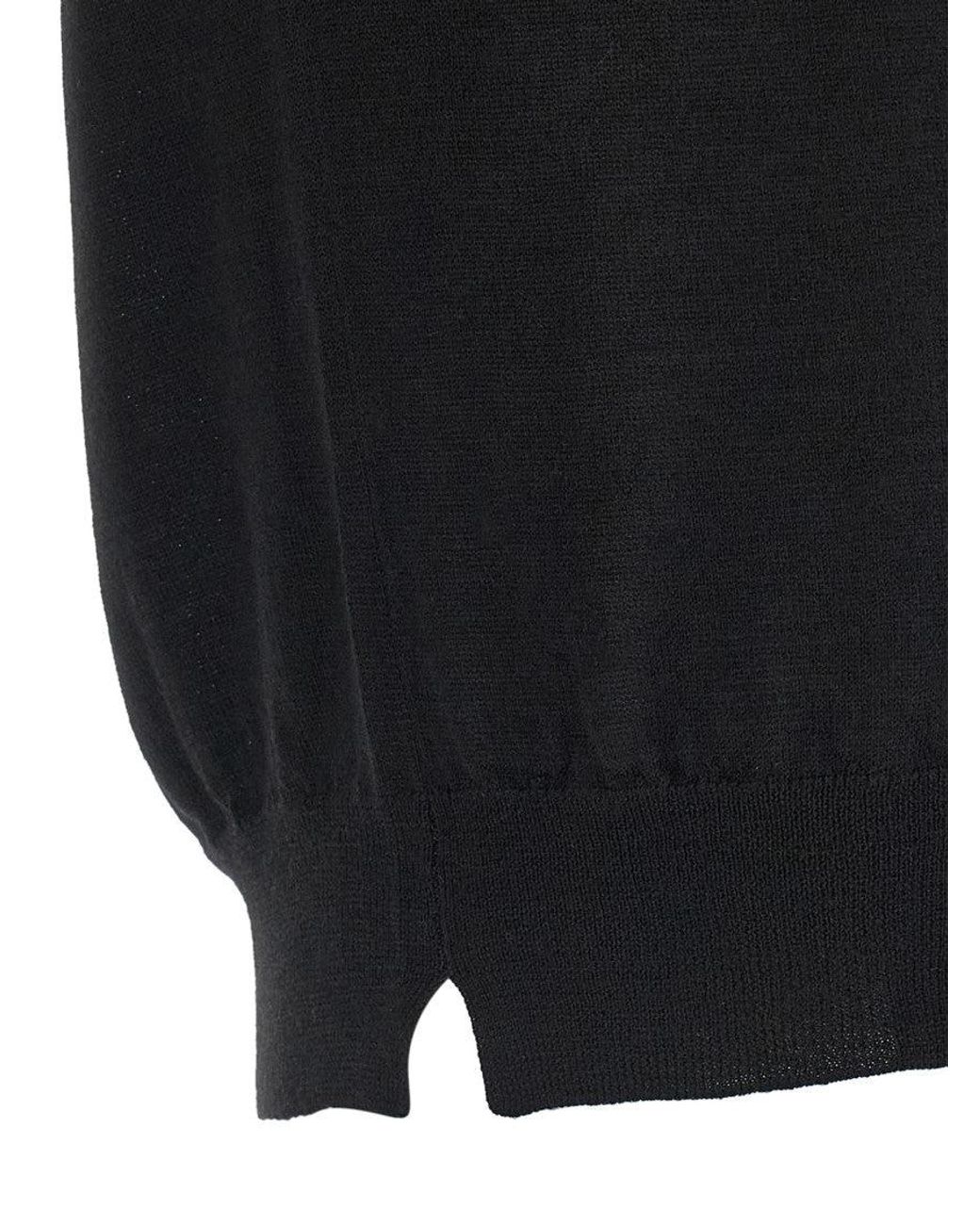 Ma'ry'ya Black Extrafine Mesh Sweater for men