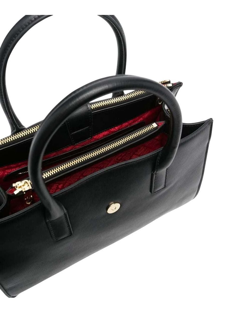 Love Moschino Black Logo Charm Medium Tote