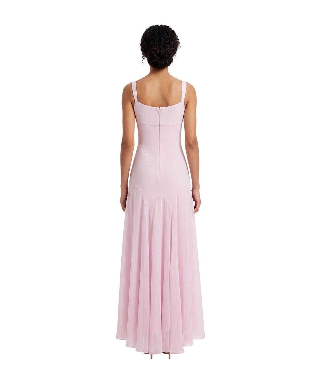 McQueen Purple Solid Scoop Neck Maxi Dress