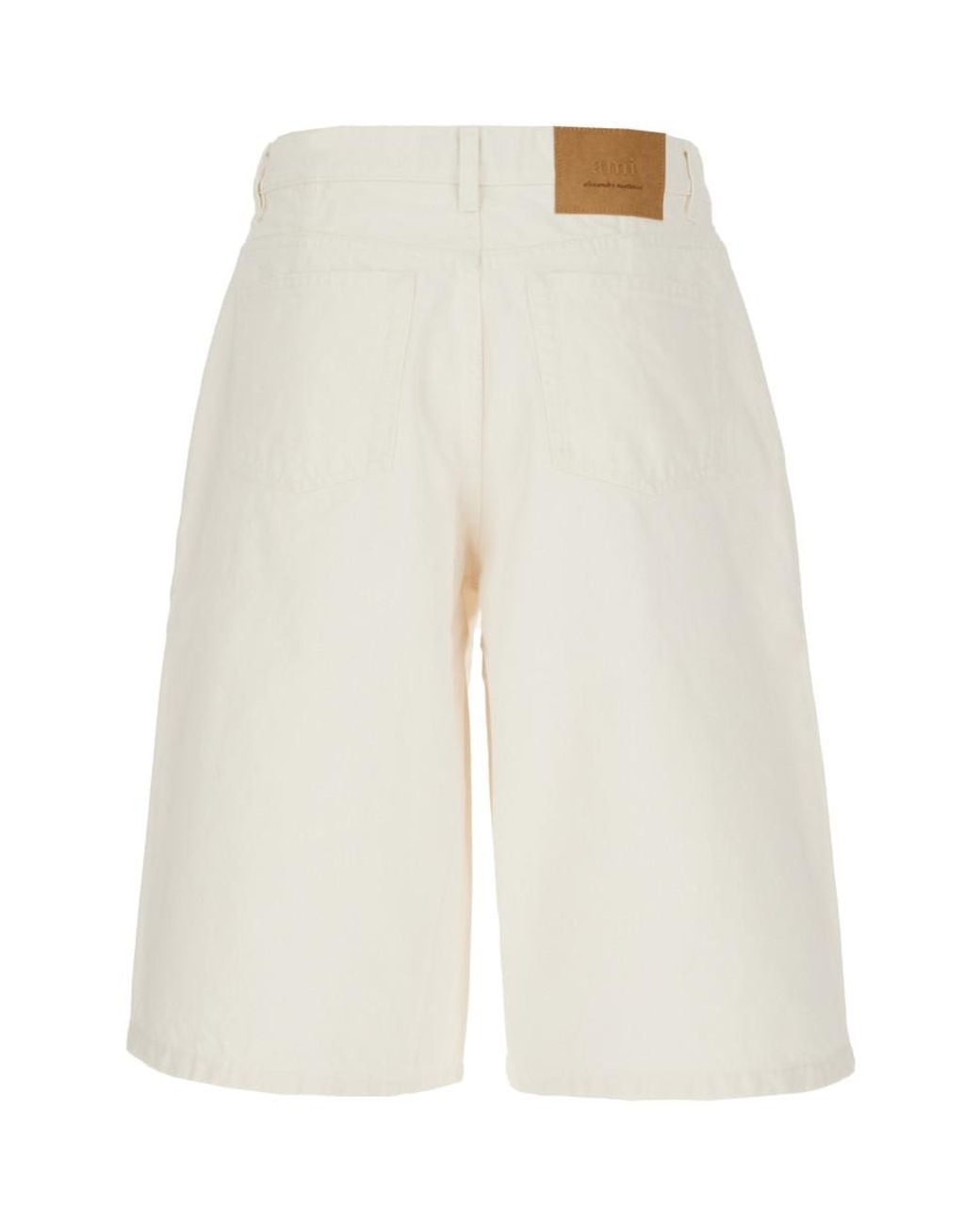 AMI White Solid Shorts for men