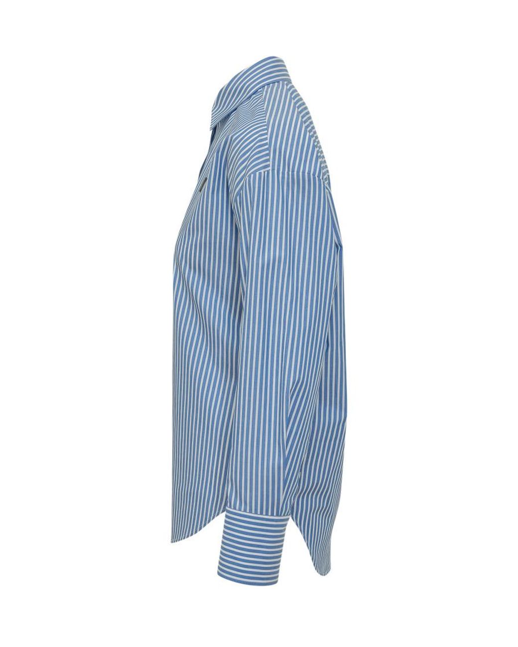 MSGM Blue Logo Stripes Shirt