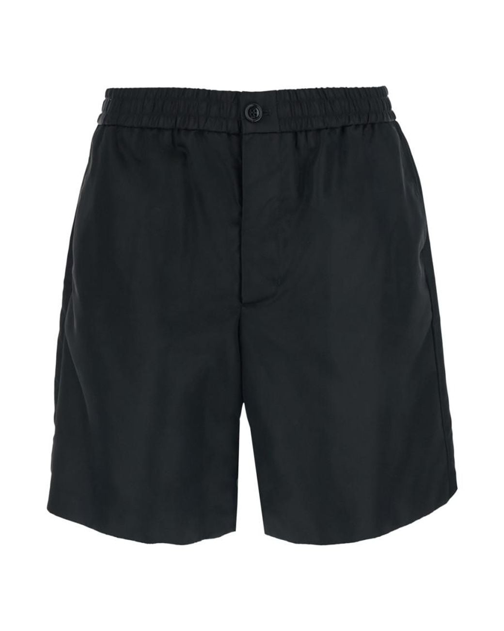 AMI Black Regular Solid Shorts for men