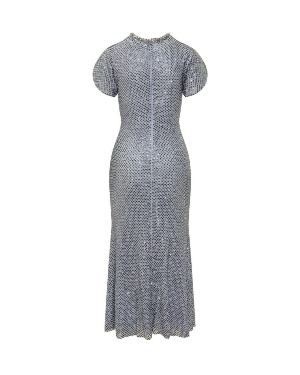 Self-Portrait Gray Stunning Suit With Strass Details
