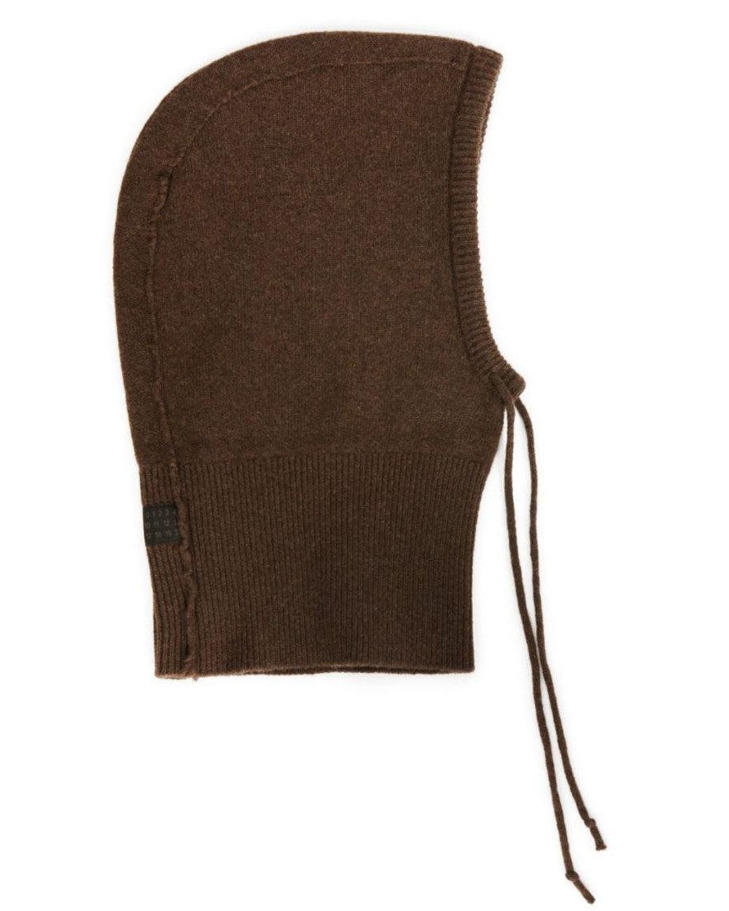 MM6 by Maison Margiela Brown Textured Balaclava Hat