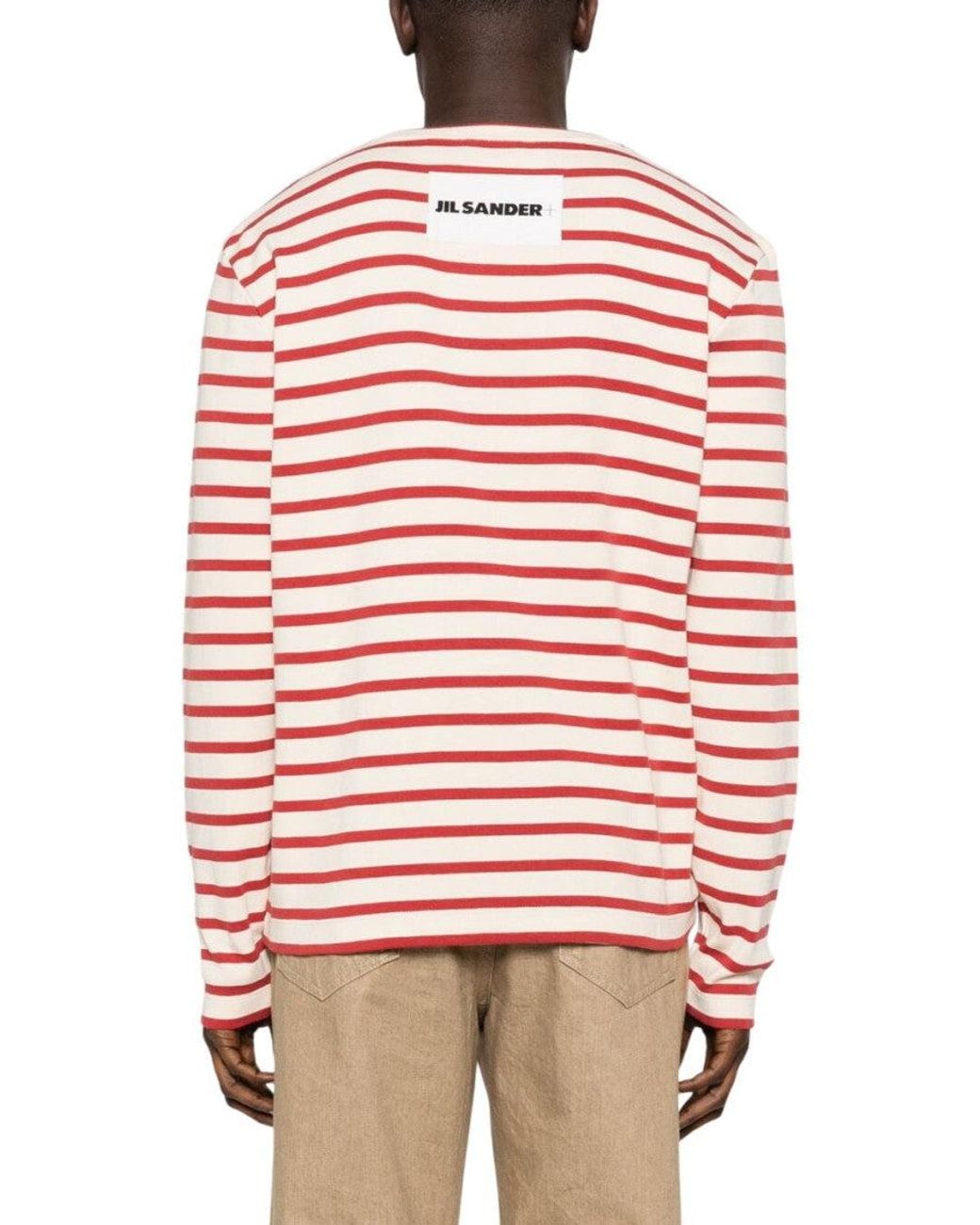 Jil Sander Red Round Neck T-Shirt for men