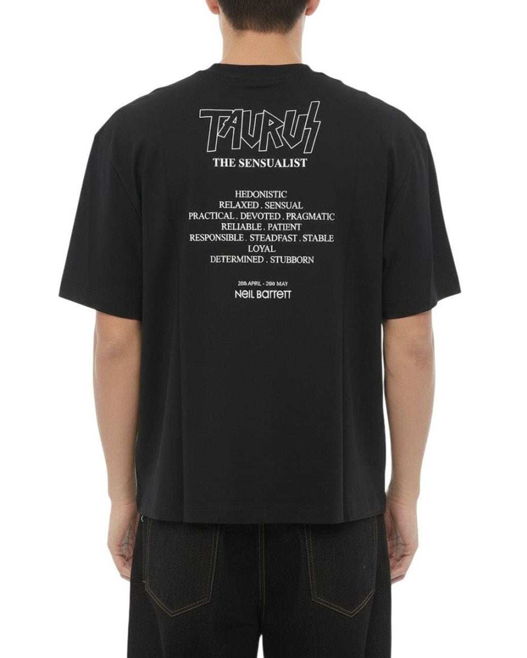 Neil Barrett Black Graphic Crew Neck T-Shirt for men
