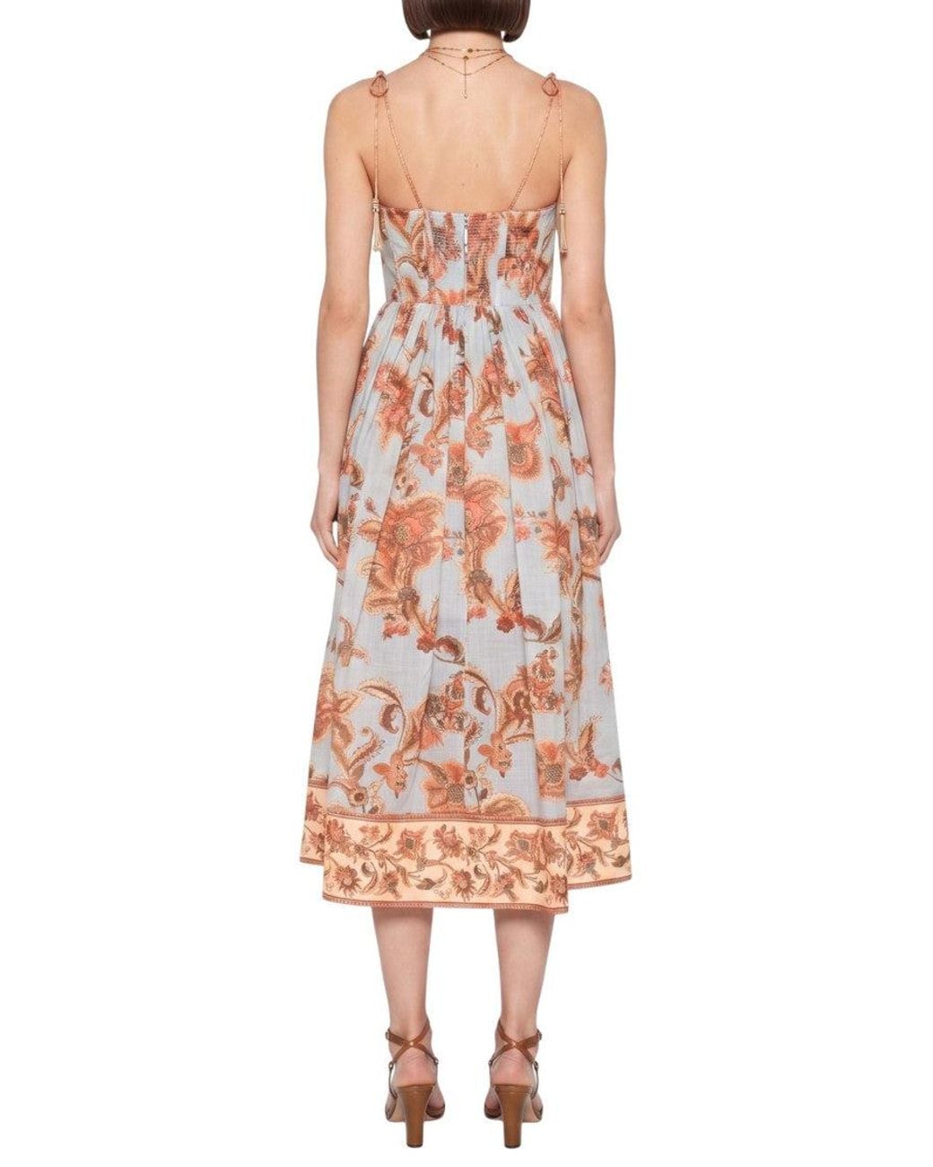 Zimmermann White Floral Sweet Heart Neck Maxi Dress