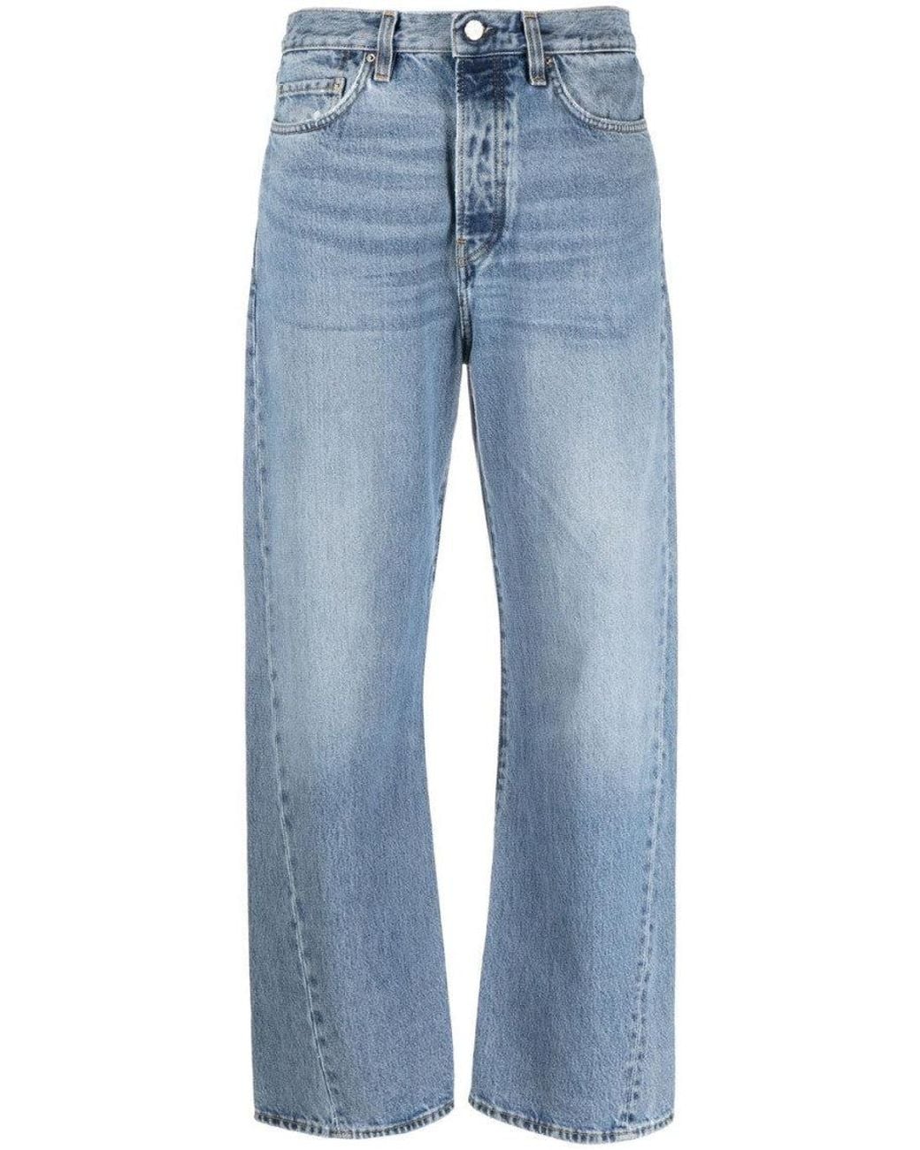 Totême Blue Twisted Seam Denim Cotton Jeans