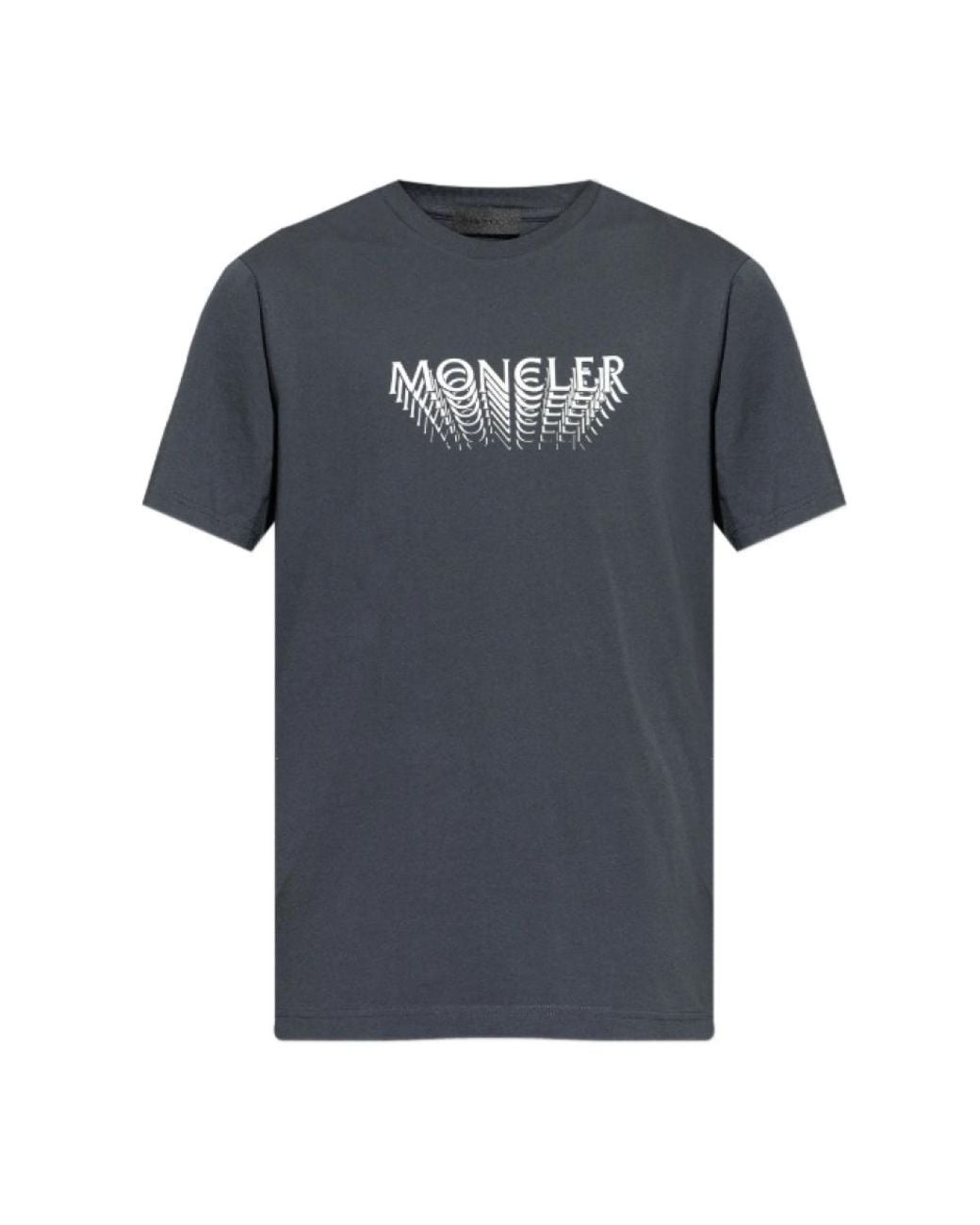 Moncler Blue Crew Neck T-Shirts for men