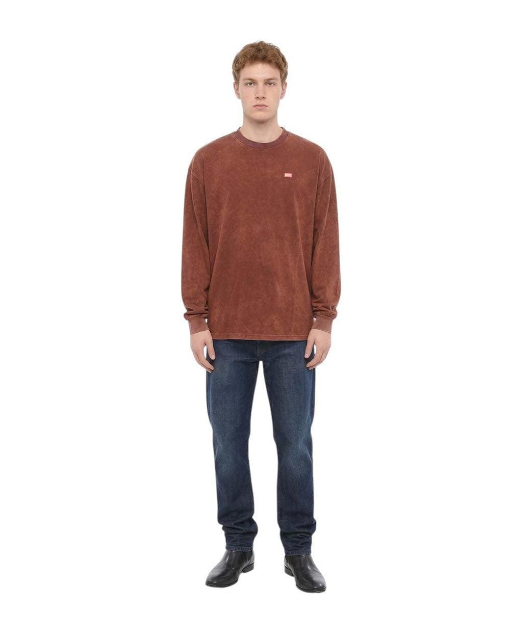 DIESEL Red Full Sleeves T-Shirt for men