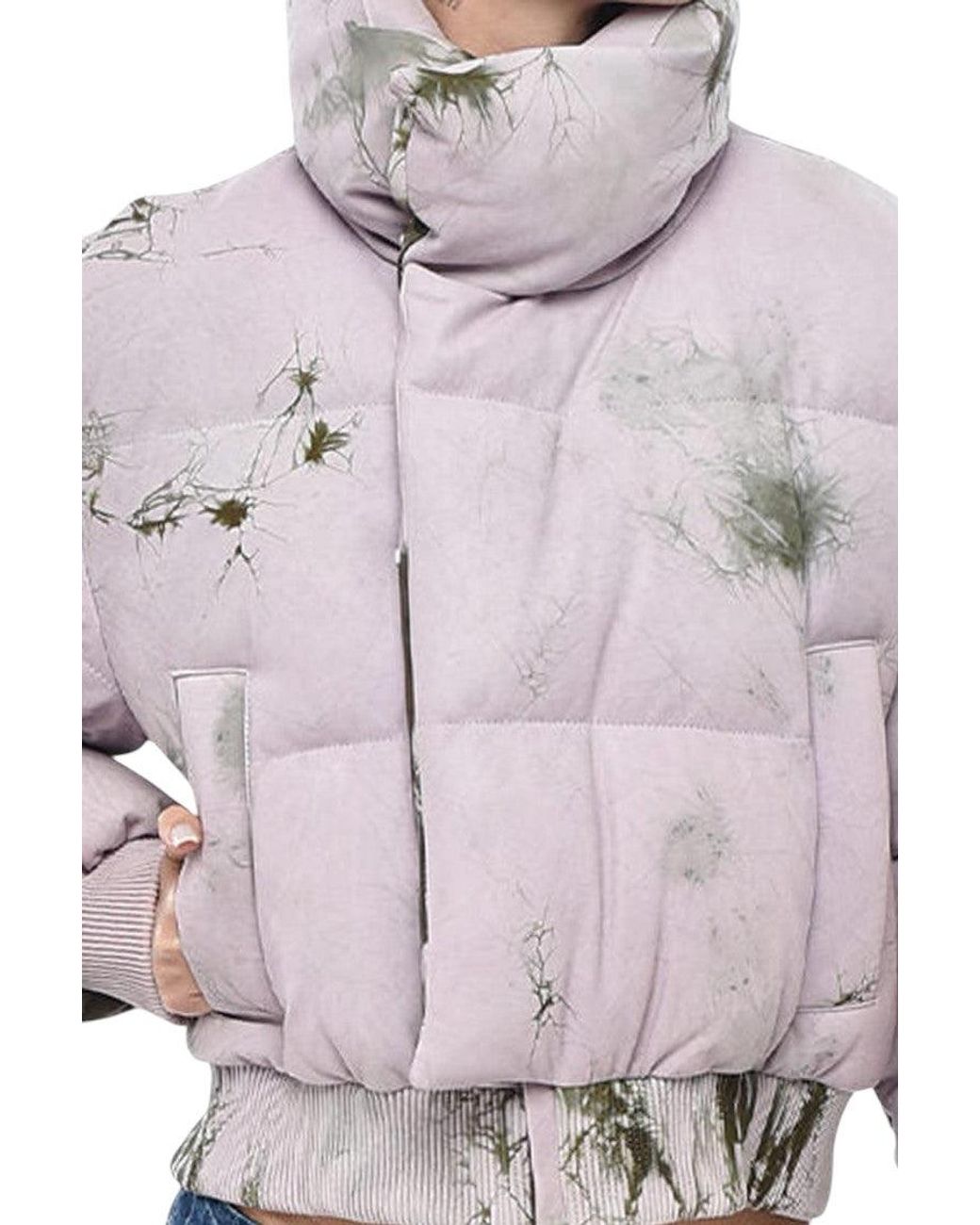 Off-White c/o Virgil Abloh Gray Floral Mock Collar Jacket