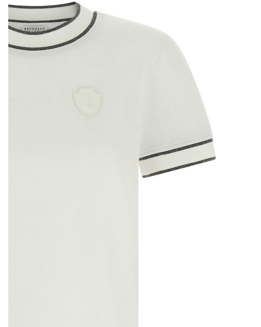 Brunello Cucinelli White 'Sparkling' T-Shirt