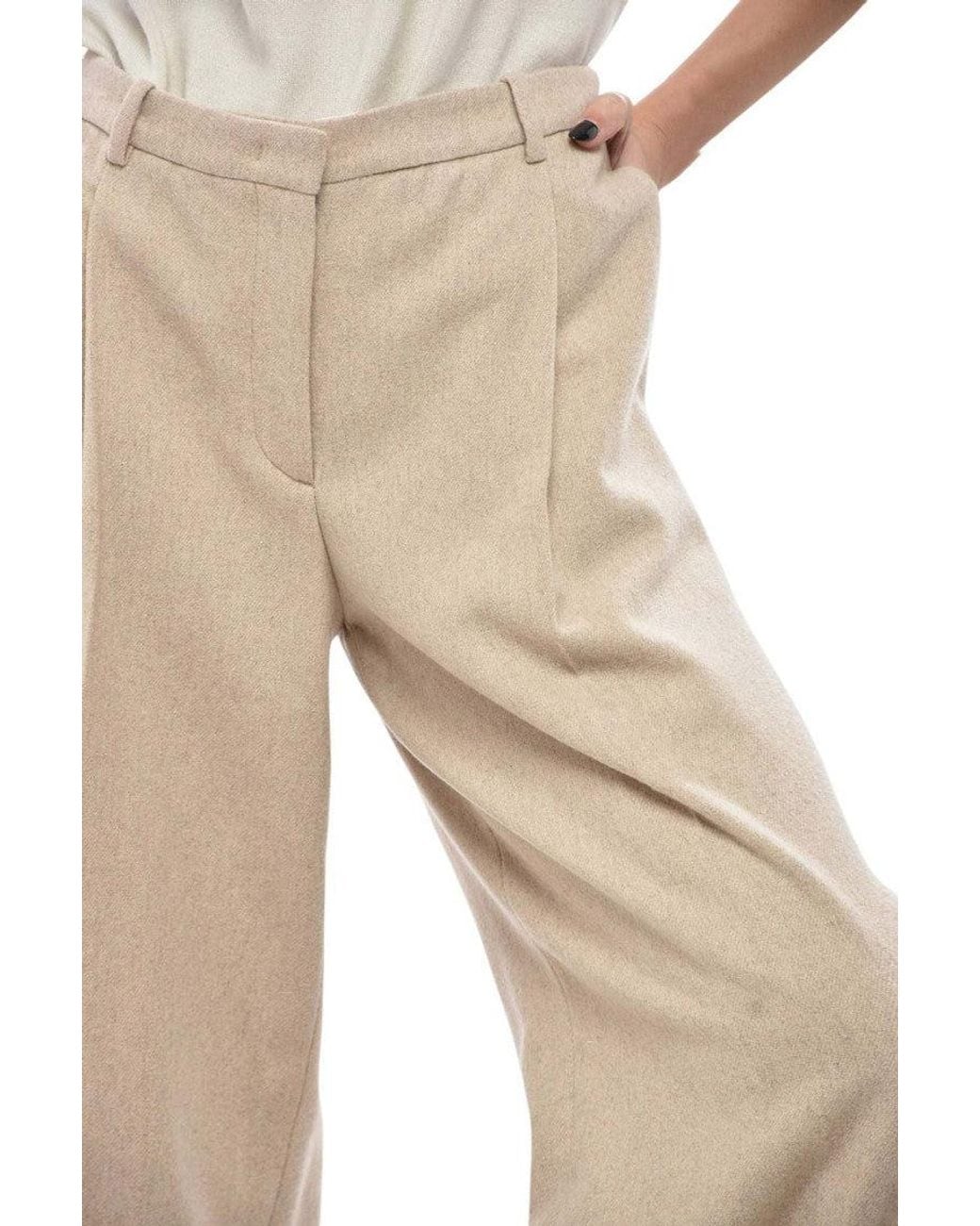 THE GARMENT Natural Tailored Pleated Pants