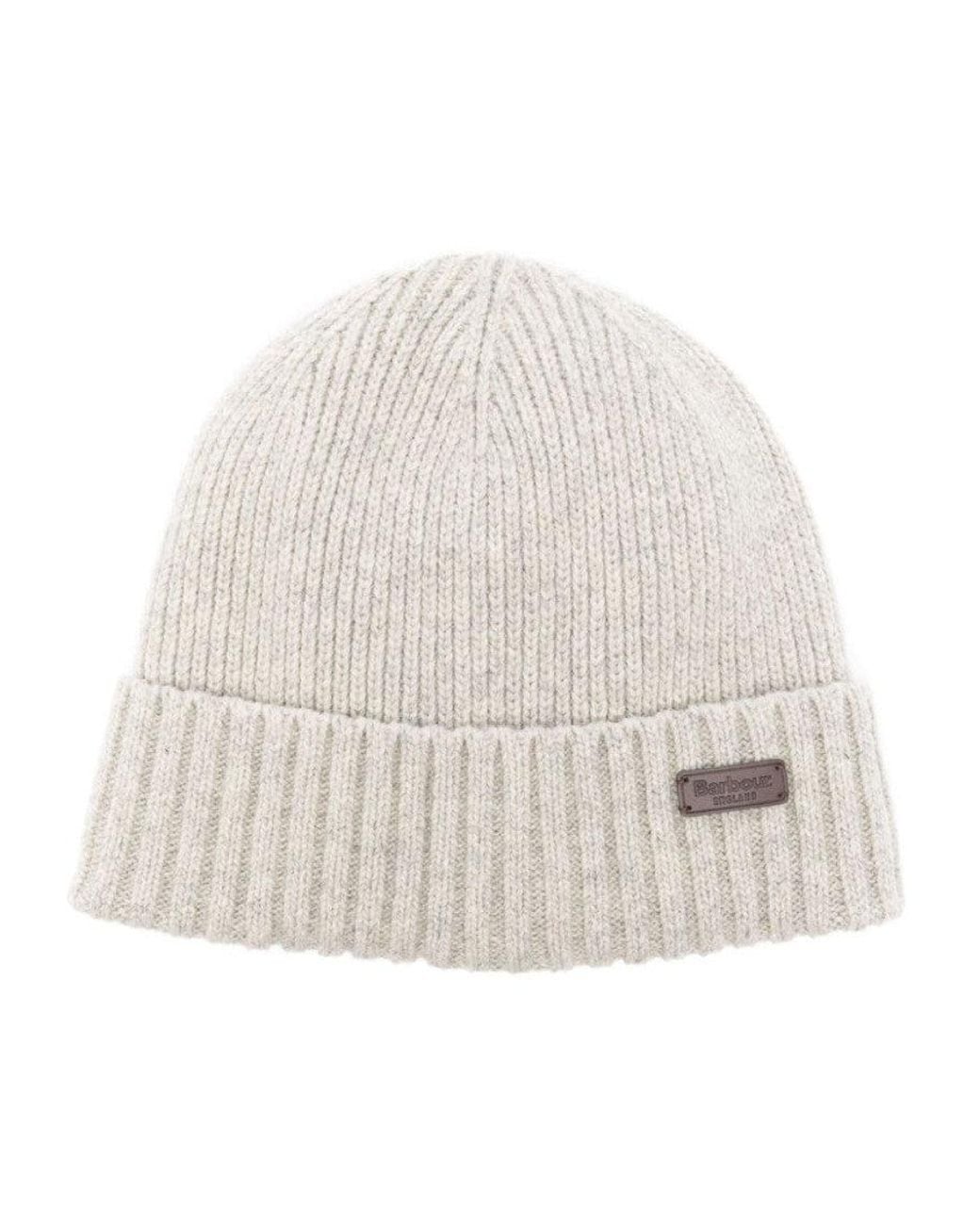 Barbour White Light Carlton Beanie Hat for men