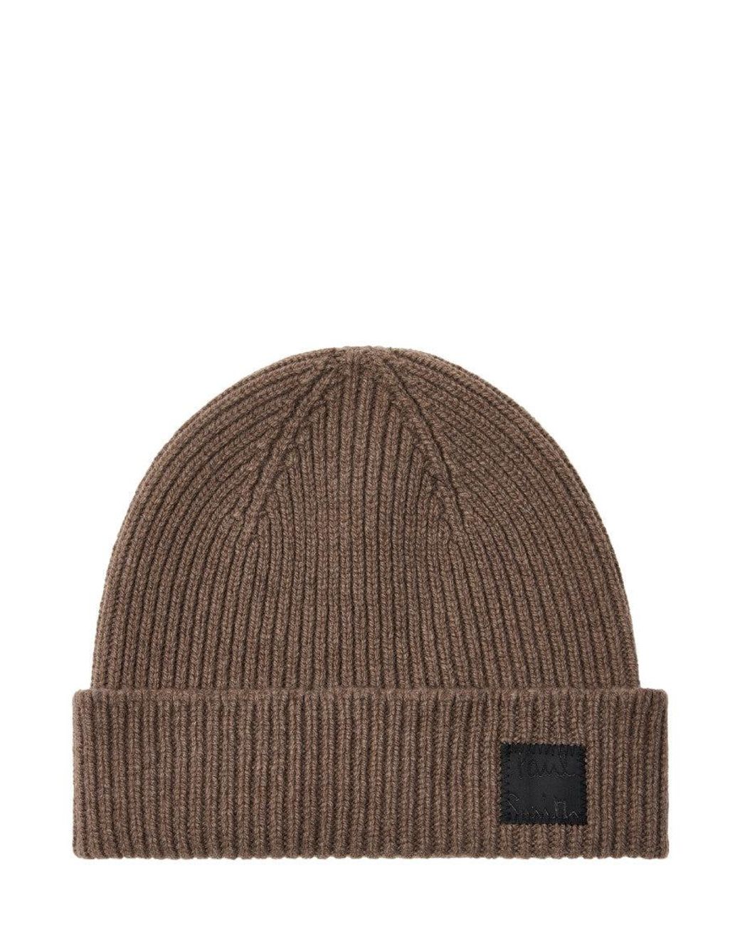 Paul Smith Brown Knitted Beanie Cap for men