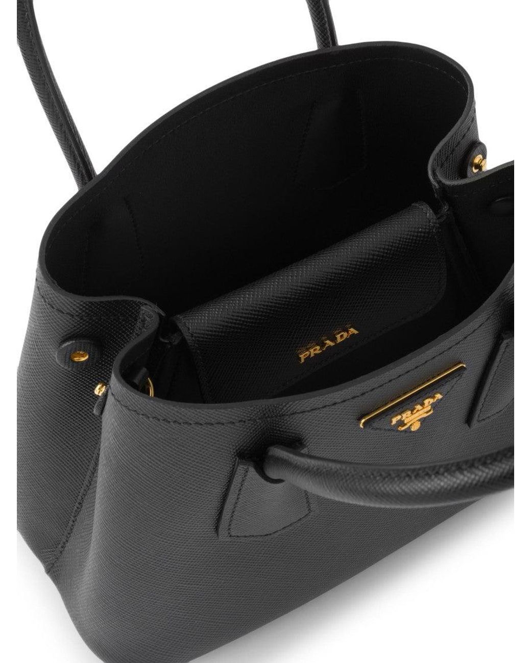 Prada Black Double Saffiano Leather Satchel