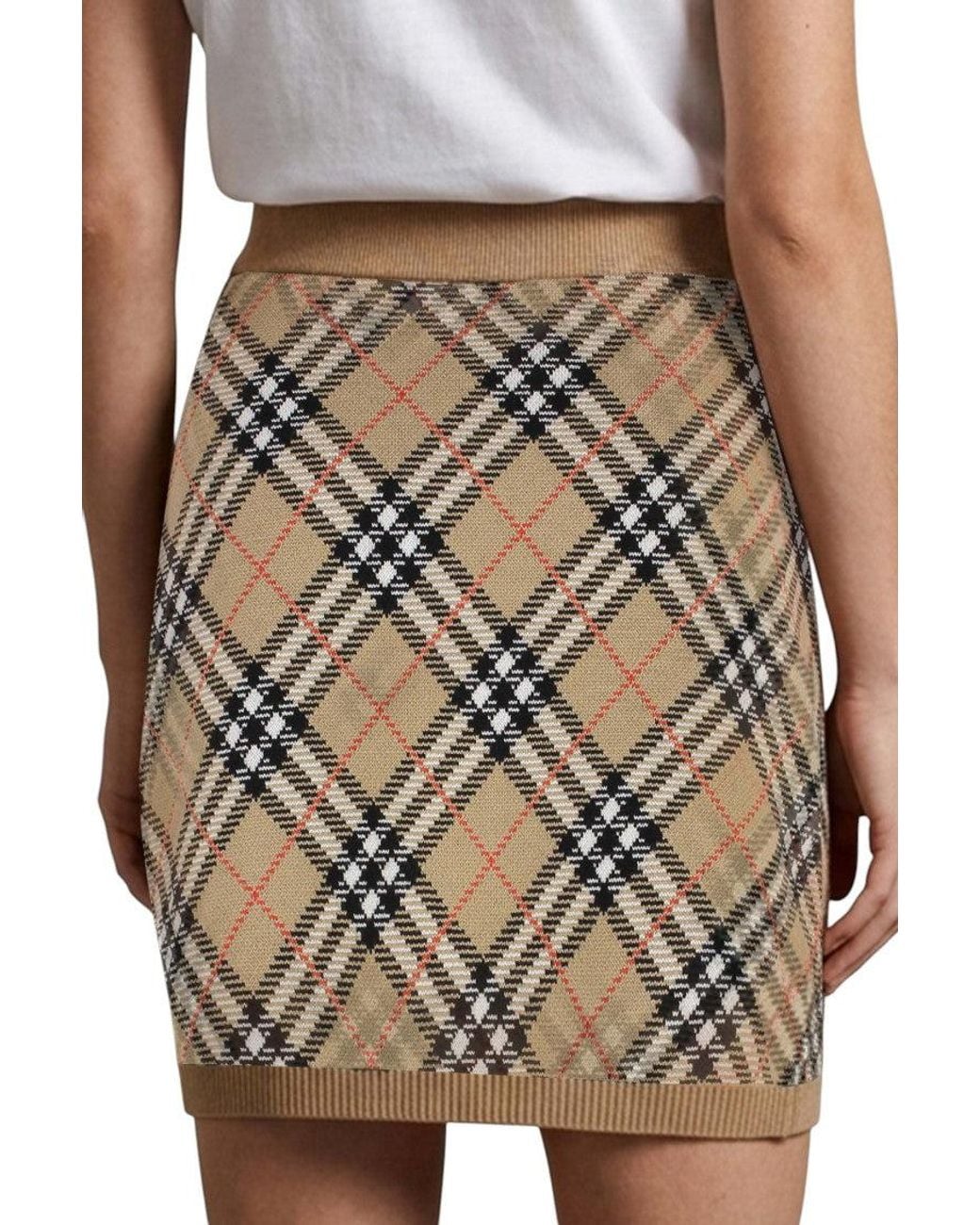 Burberry Multicolor Checks Mini Skirt