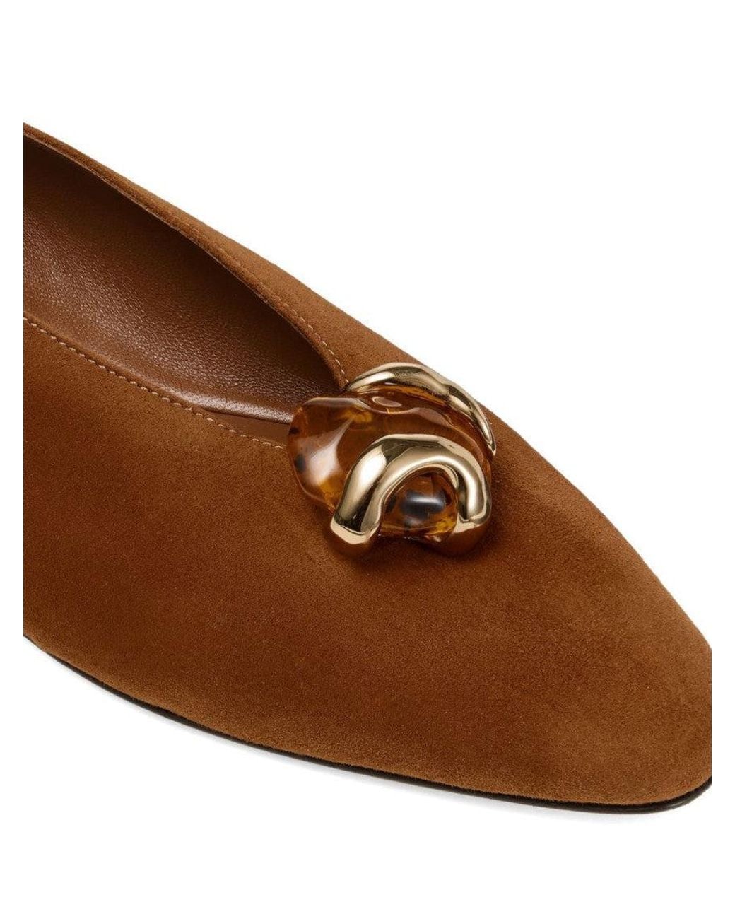 Jimmy Choo Brown Margot Leather Ballet Flats
