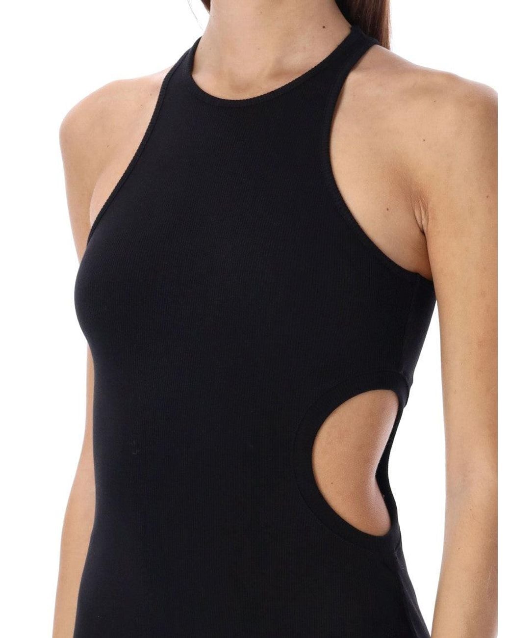 Off-White c/o Virgil Abloh Black Halter Neck Midi Dress