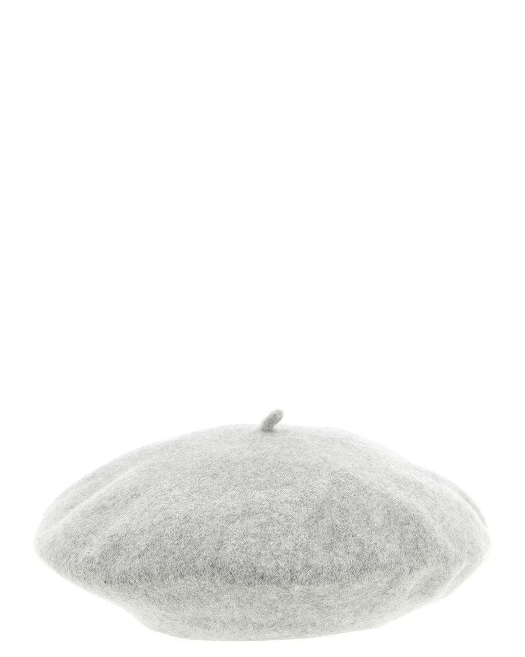 Maison Margiela White Four Stitches Textured Beret Hat