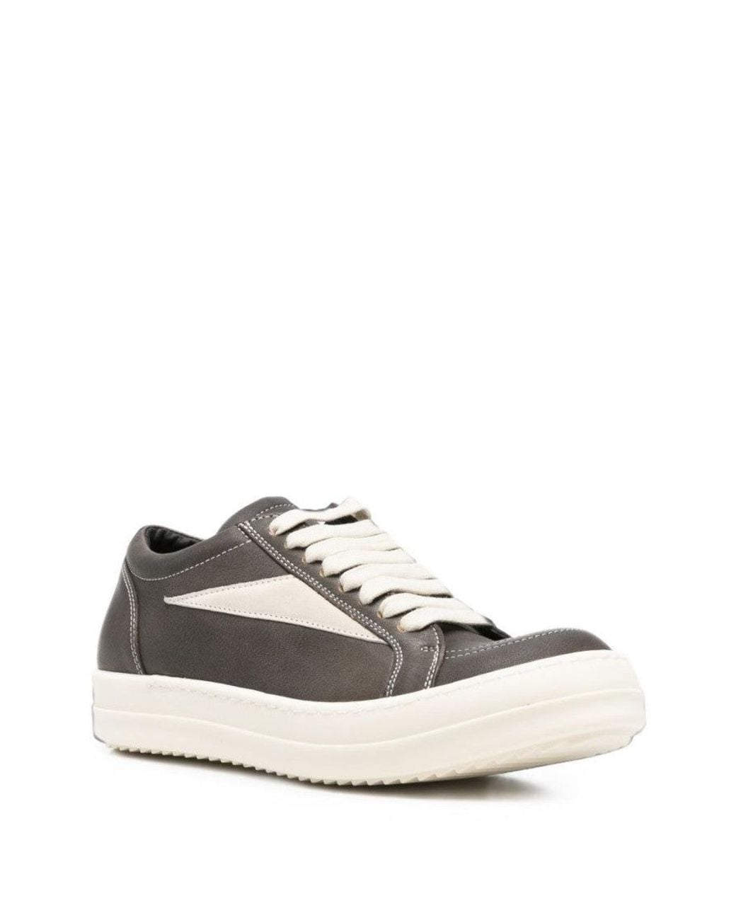 Rick Owens White Leather Sneakers