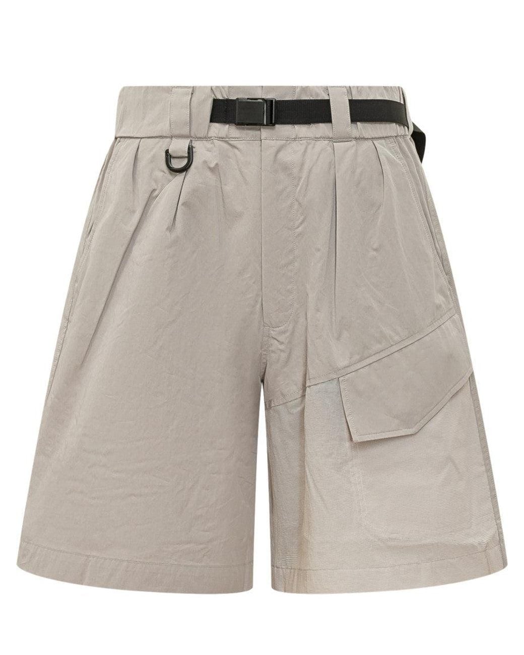 Y-3 Gray Solid Shorts for men