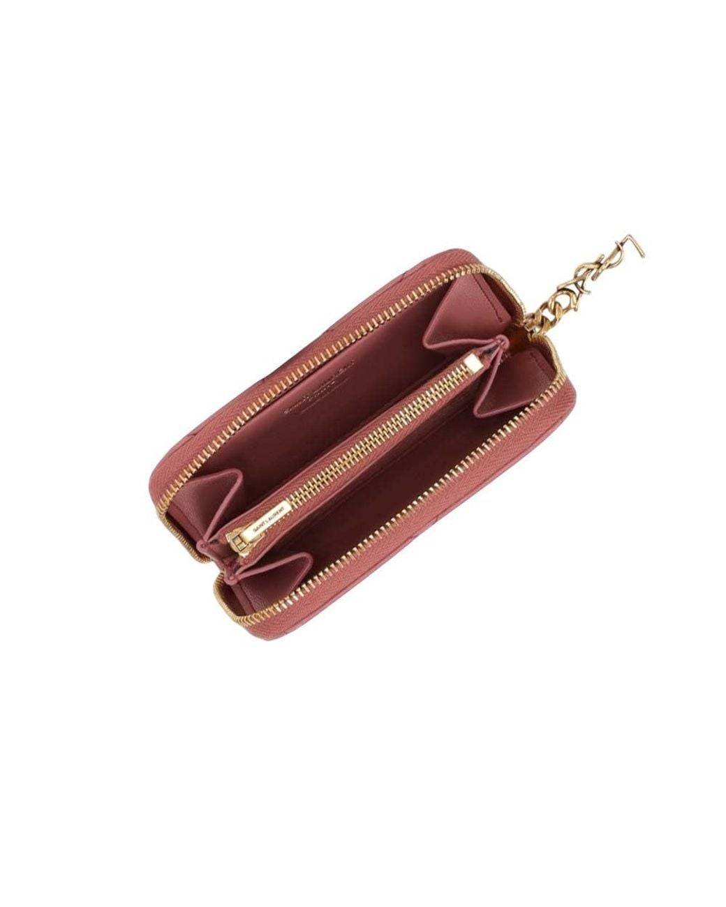 Saint Laurent Pink Tulip Gaby Quilted Wallet