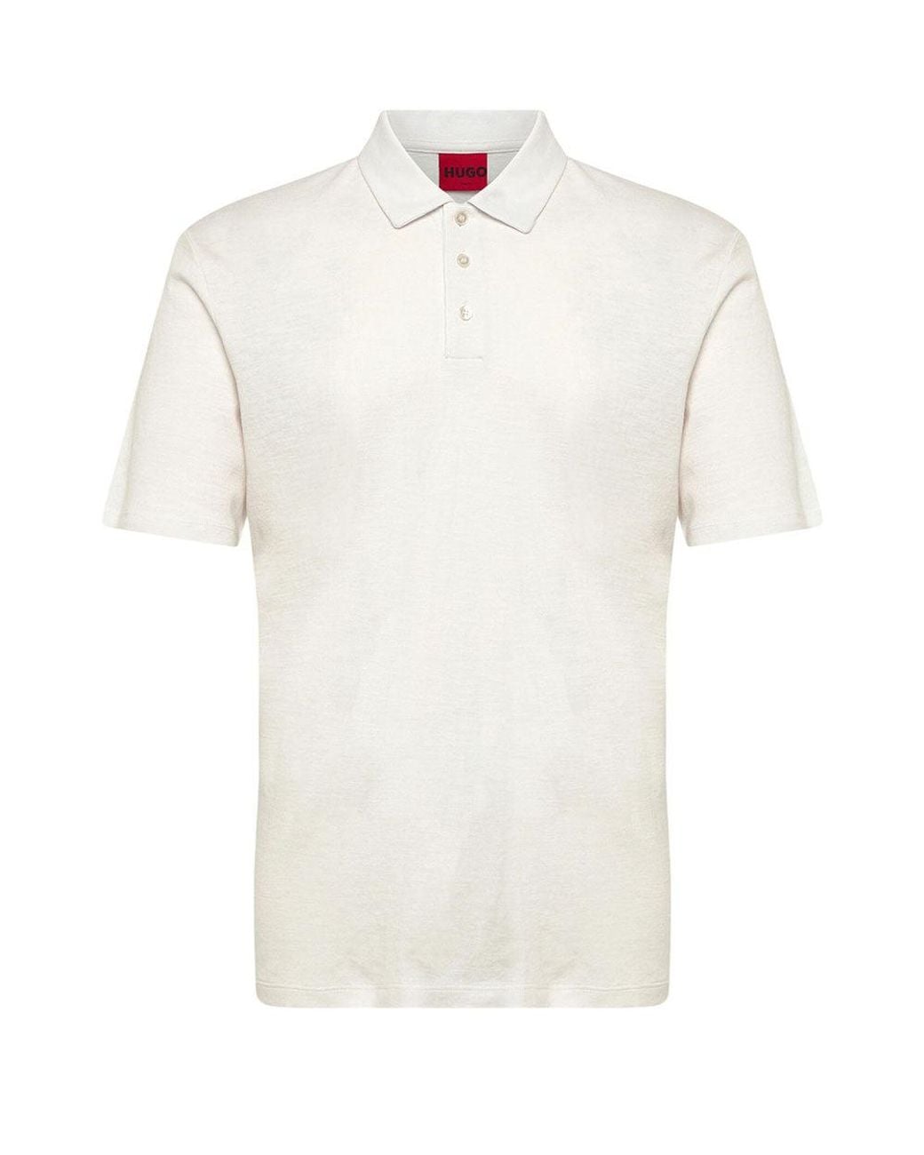 HUGO White Shirt Collar Polo for men