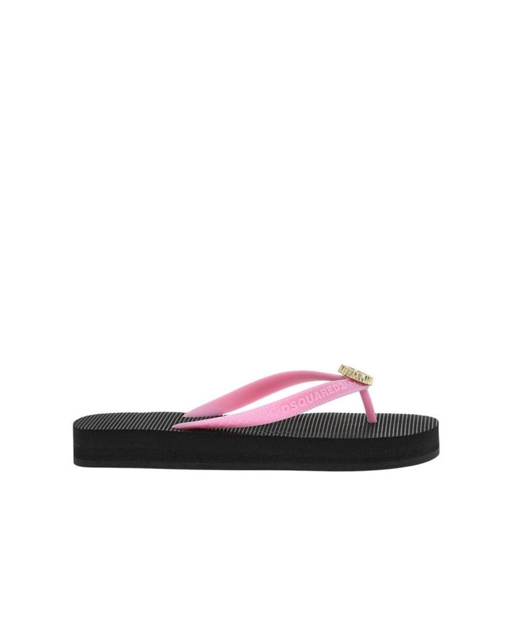 DSquared² White T-Strap Slippers