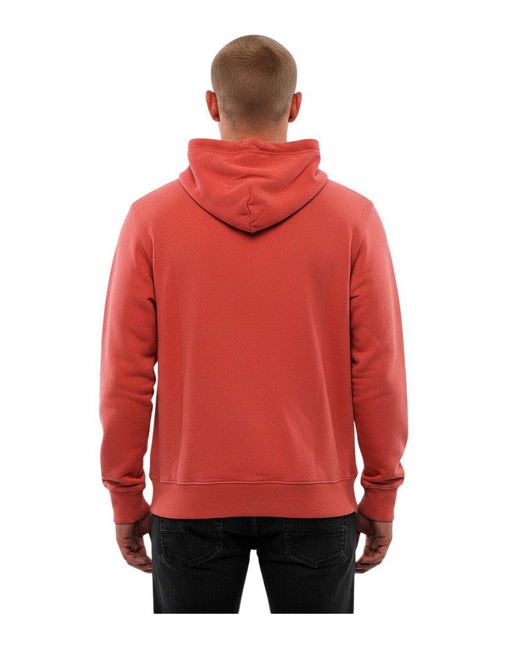 DIESEL Red Logo Regular Hoodie for men