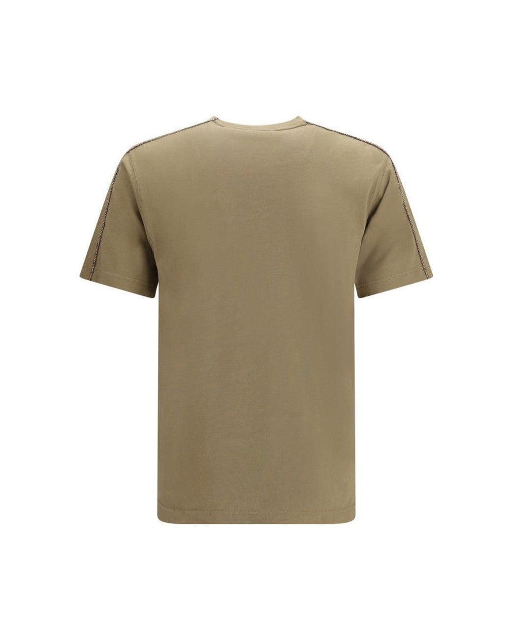 Burberry Green Khaki Crew Neck T-Shirt for men