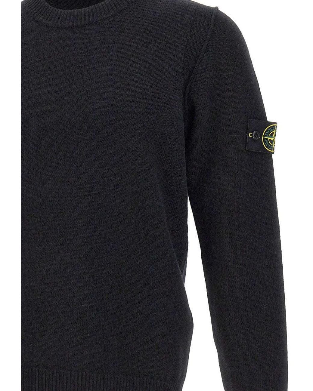 Stone Island Blue Crew Neck Sweater for men
